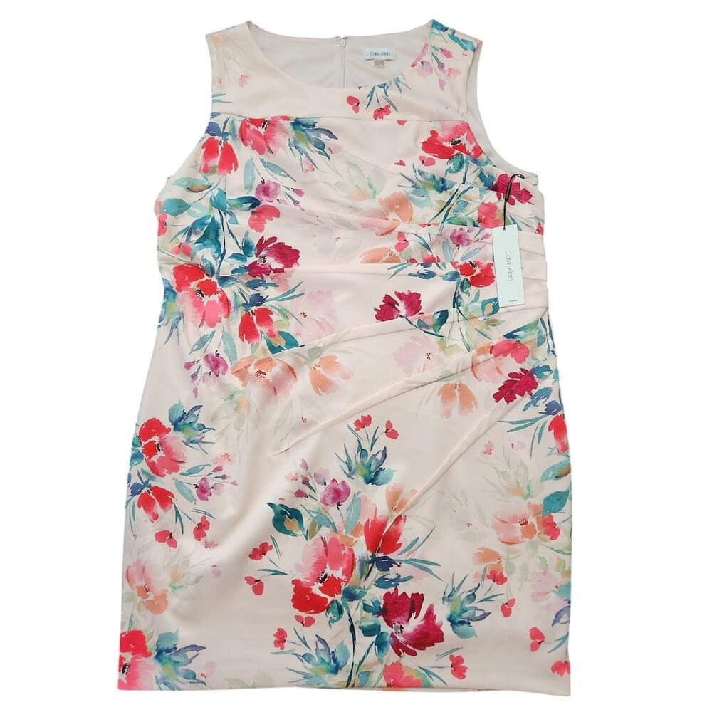 NWT Calvin Klein Floral-Print Starburst Sheath Dress Size 22W